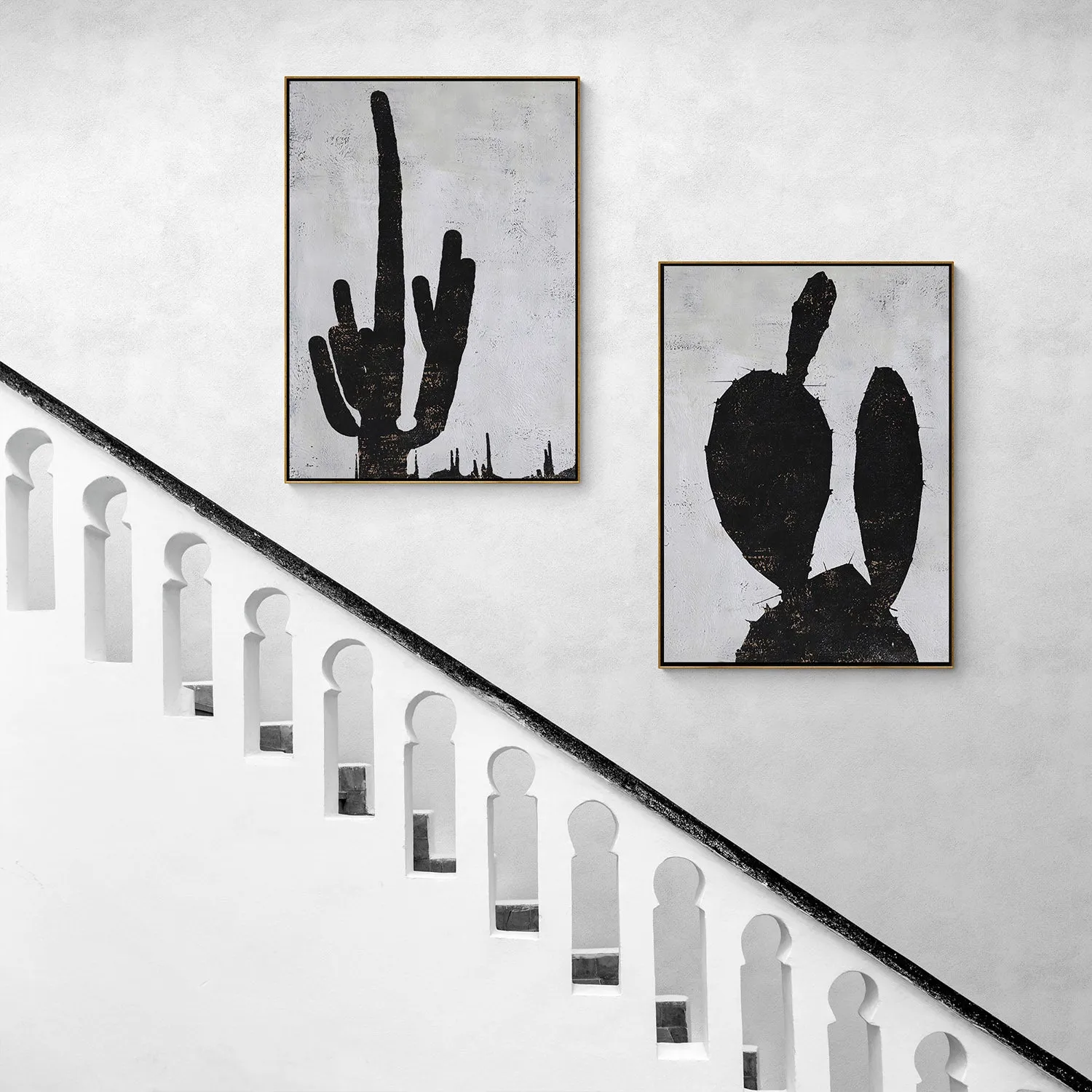 Set of 2 Abstract Succulent Painting P111