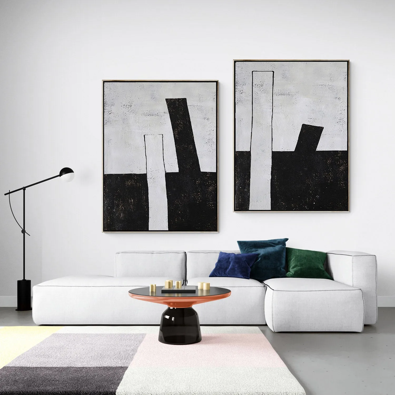 Set of 2 Geometric Painting P51