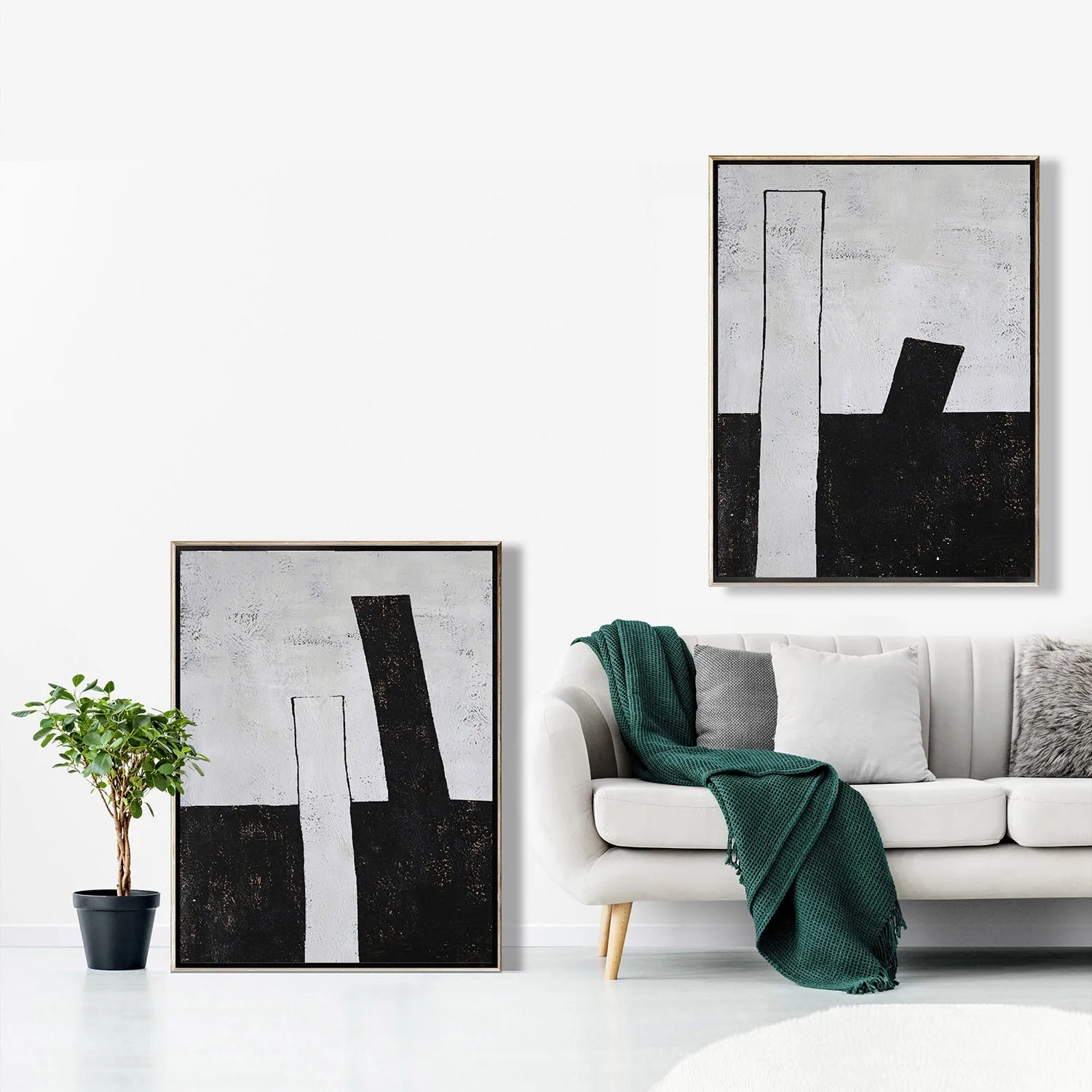 Set of 2 Geometric Painting P51