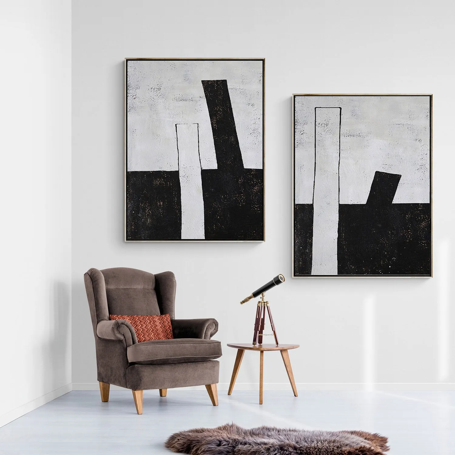 Set of 2 Geometric Painting P51