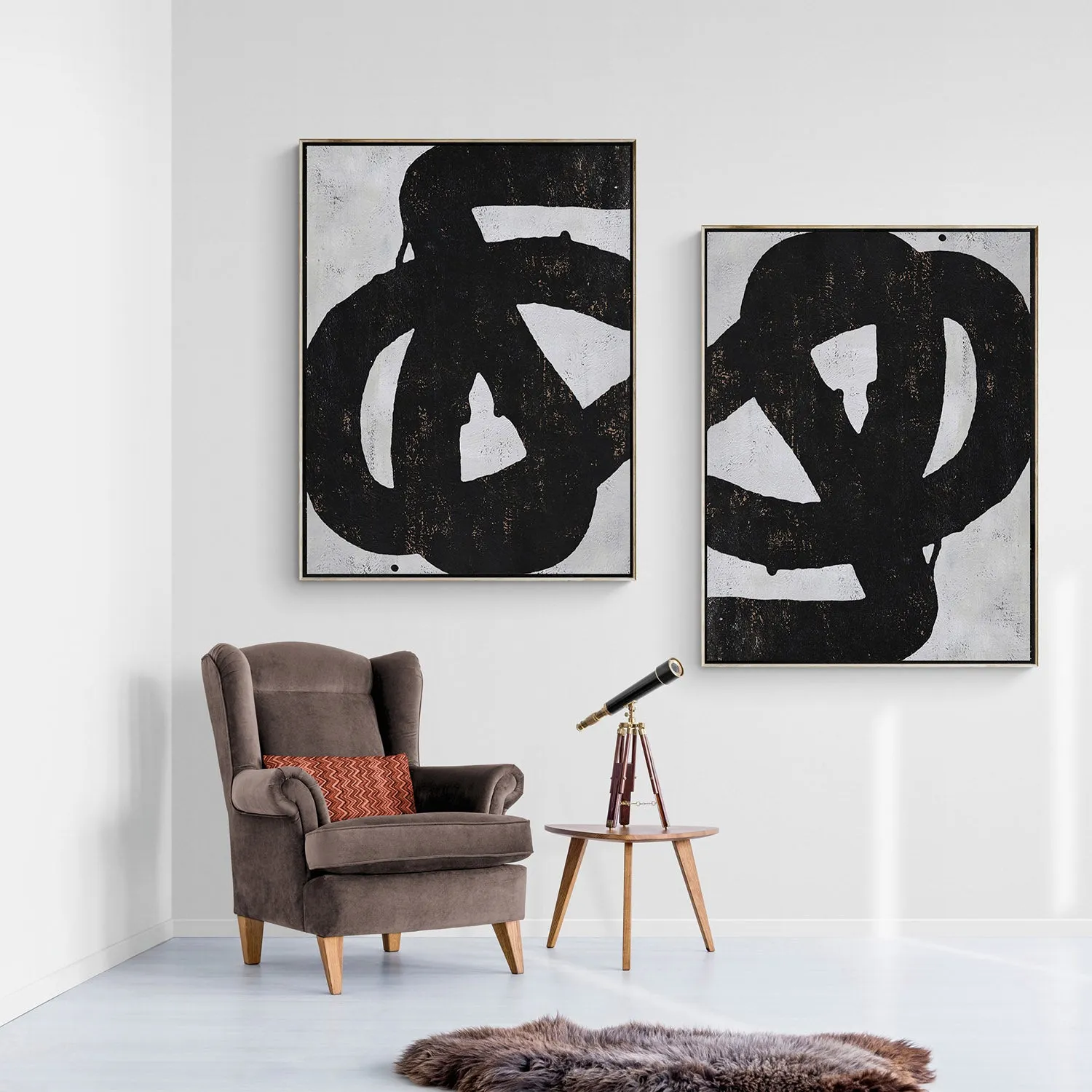 Set of 2 Minimal Geometric Art P19