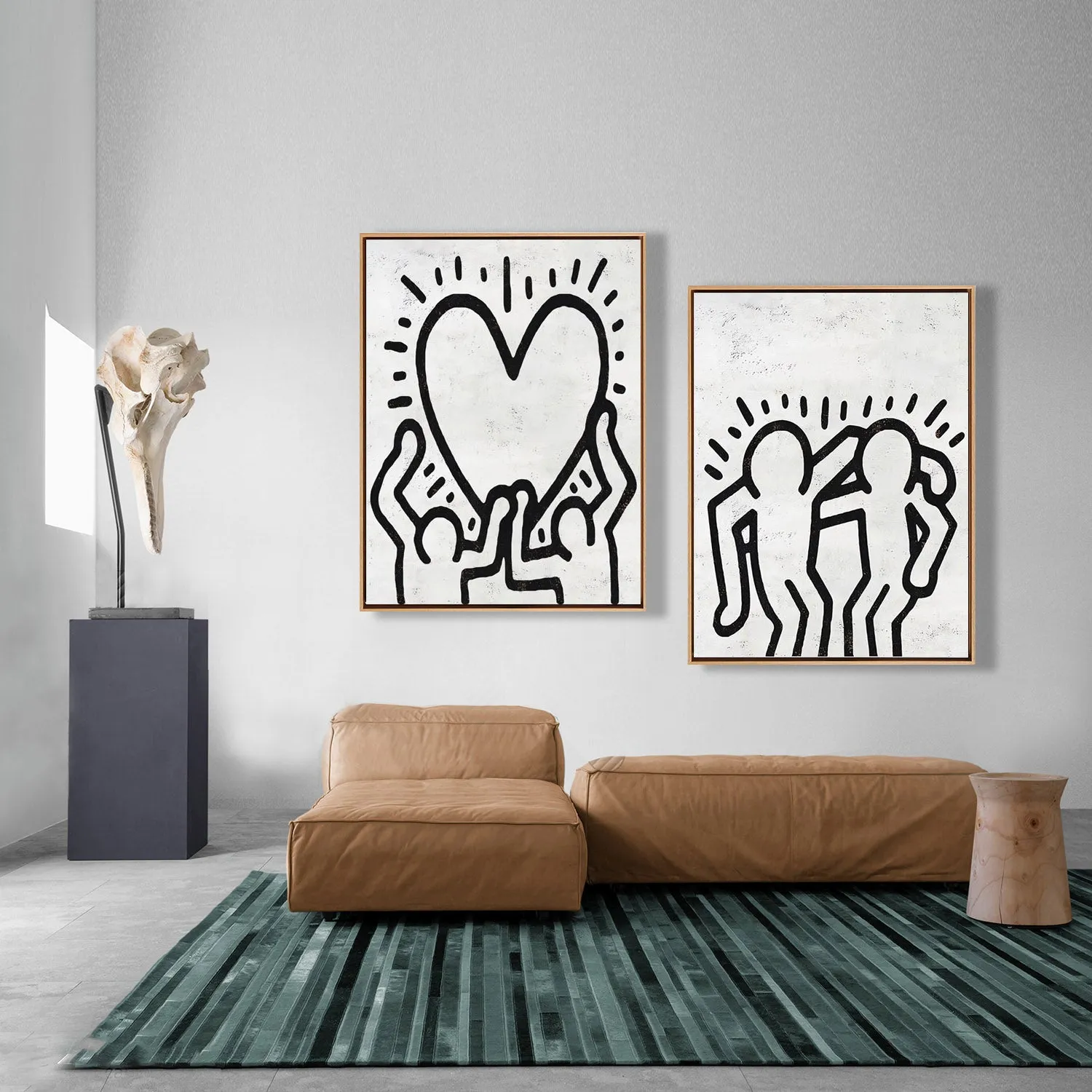Set of 2 Minimal Painting Dancing Man P127