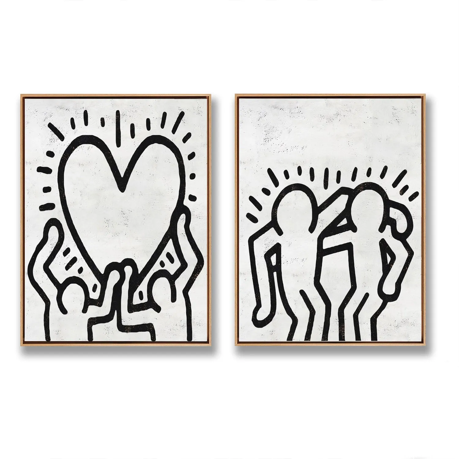 Set of 2 Minimal Painting Dancing Man P127
