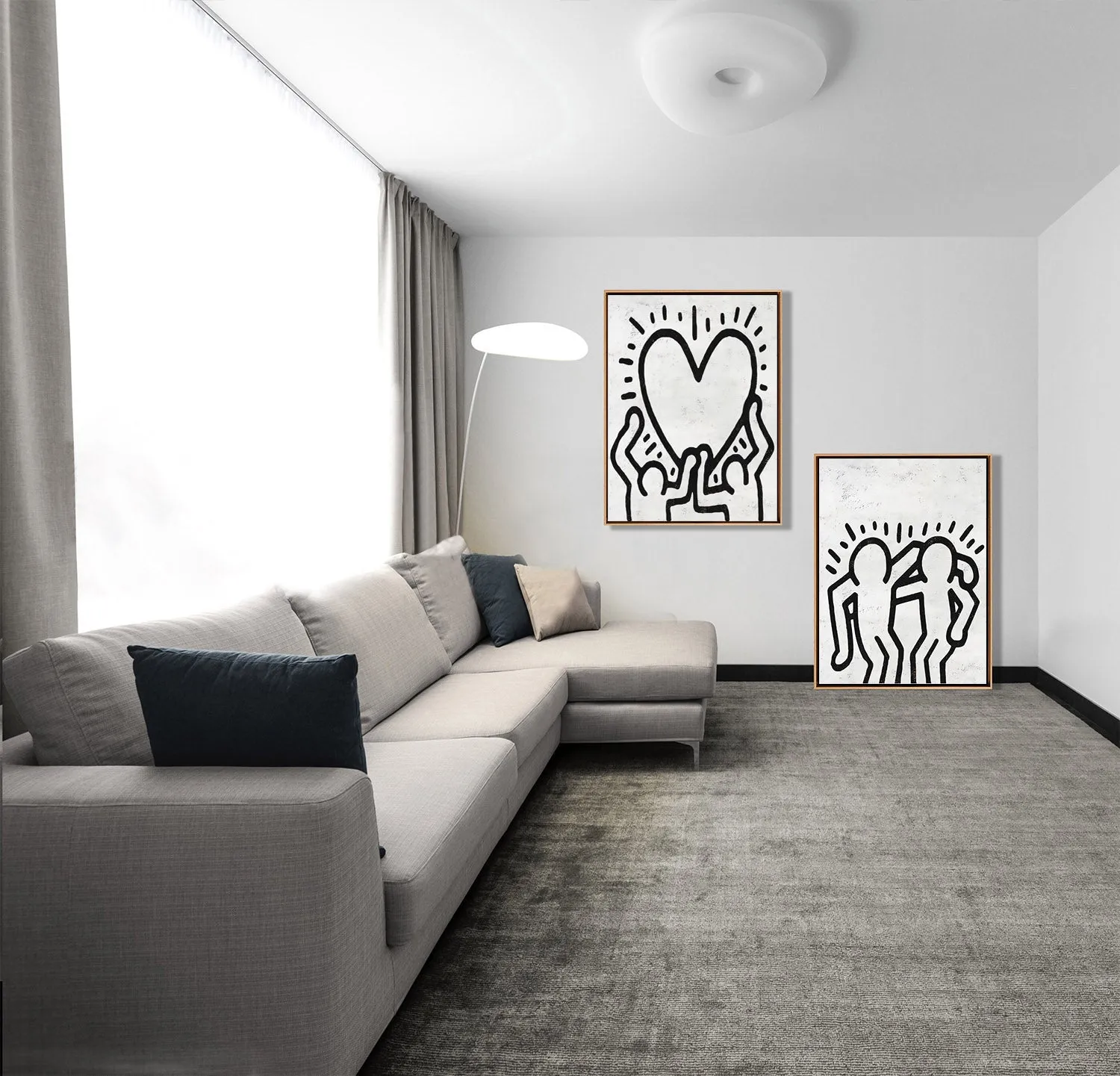 Set of 2 Minimal Painting Dancing Man P127