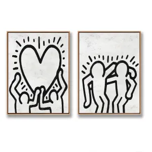 Set of 2 Minimal Painting Dancing Man P127