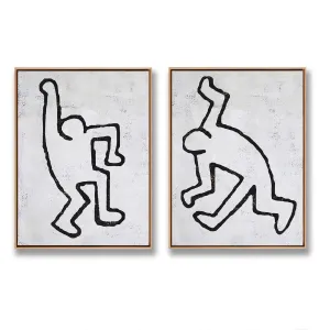 Set of 2 Minimal Painting Dancing Man P79