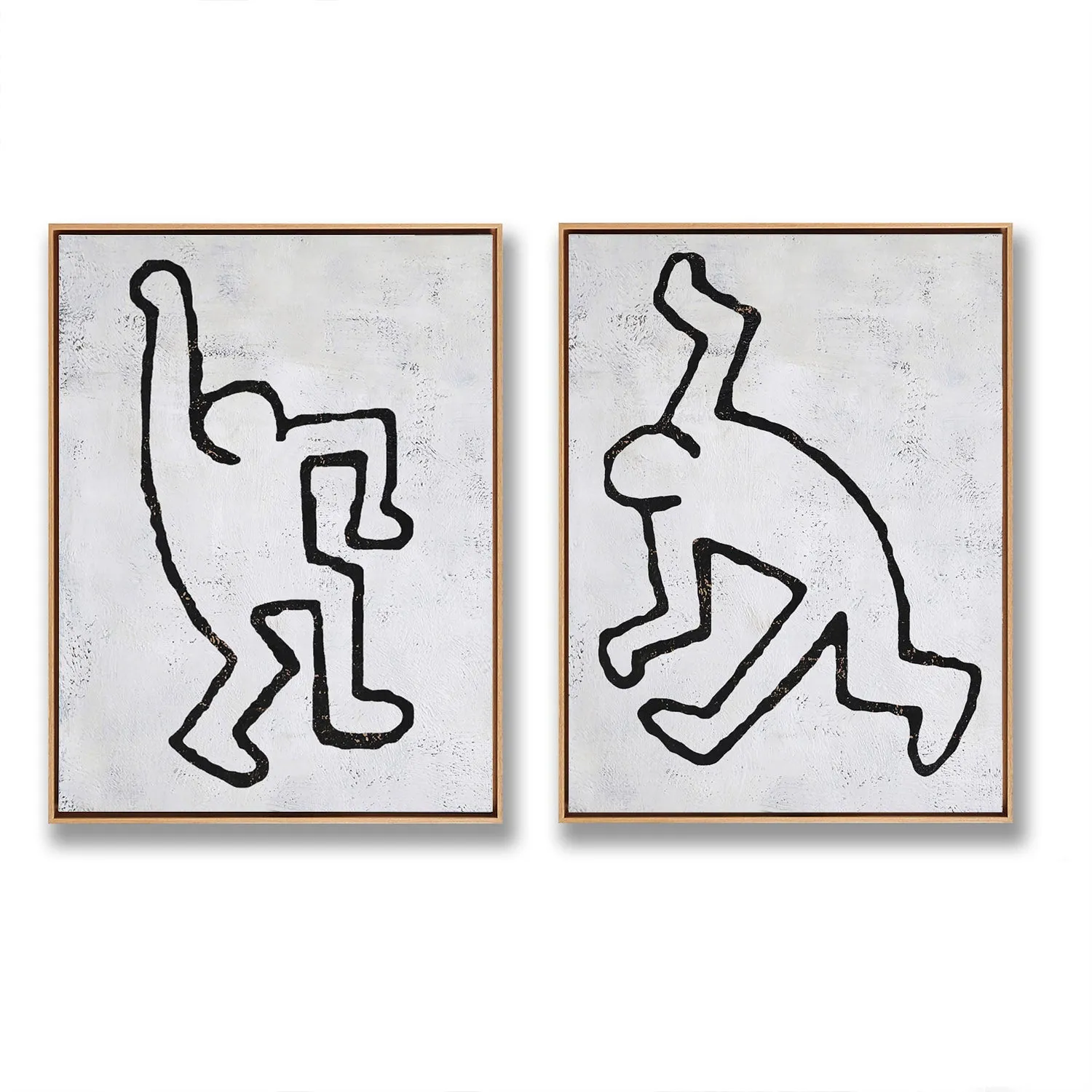 Set of 2 Minimal Painting Dancing Man P79