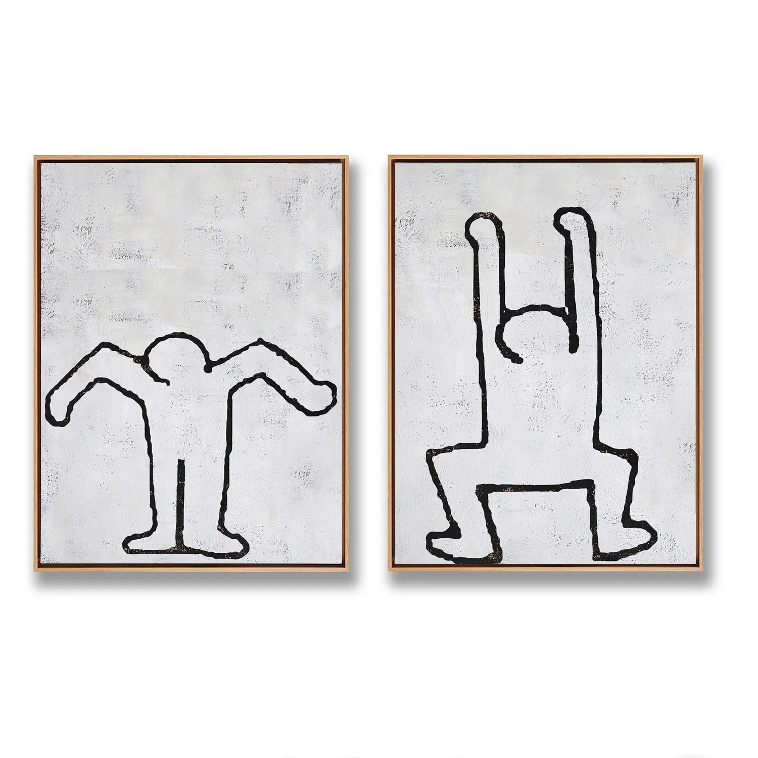 Set of 2 Minimal Painting Dancing Man P82