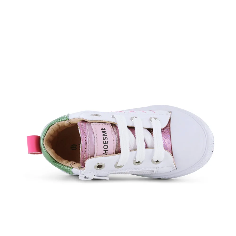 Shoesme Omero White, Pink & Green Trainer Shoe ON24S251-A