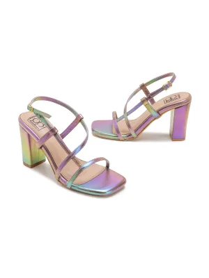 Signature Iridescent Strap Heels - Purple