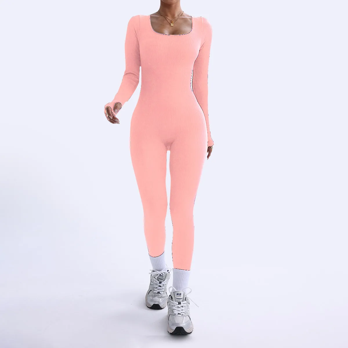 Sleek Long Sleeve Stretch Fit Yoga Jumpsuit