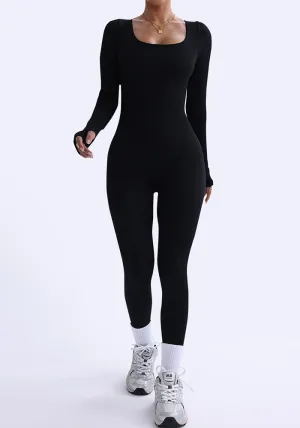 Sleek Long Sleeve Stretch Fit Yoga Jumpsuit