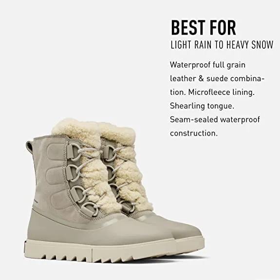 Sorel Women's Joan of Arctic Next Lite Boot — Dove — Waterproof Leather & Suede Snow Boots — Size 5.5