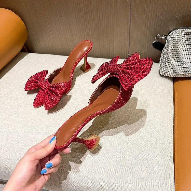 Stefanie Oversized Diamond Bow Heels
