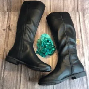 STYLE & CO Olliee Black Zip Riding Boots 8M