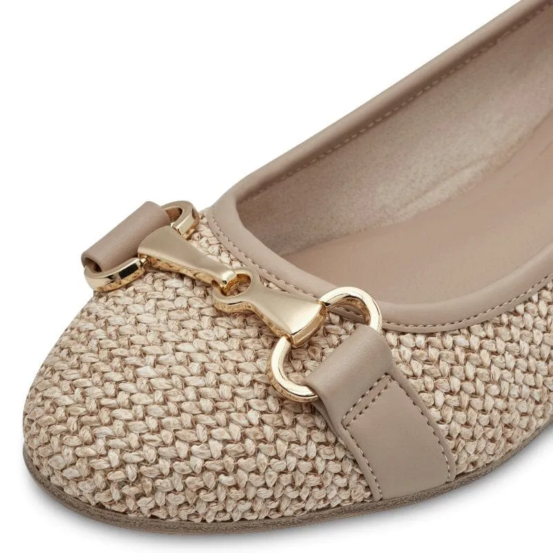 Tamaris Womens Taupe Ballerina Shoe 1-22112-42