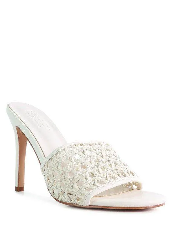 Tease Woven Heeled Slides