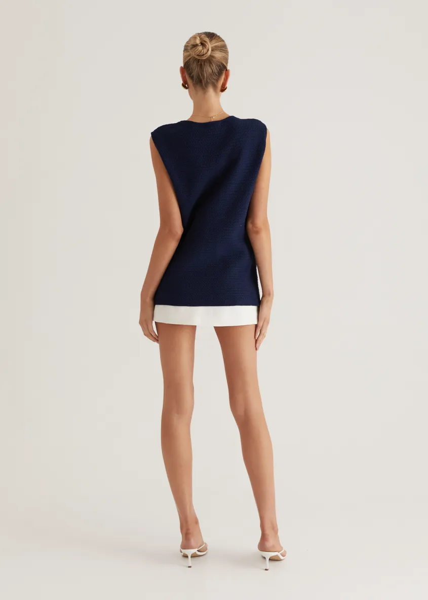 Tiffany Knit Vest - Navy