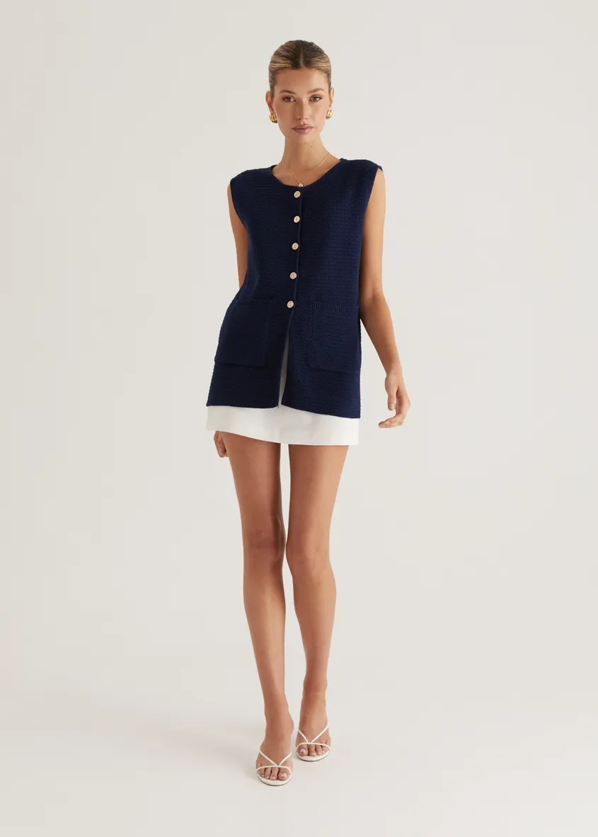 Tiffany Knit Vest - Navy
