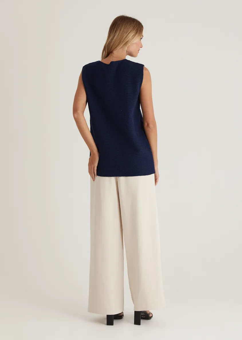 Tiffany Knit Vest - Navy