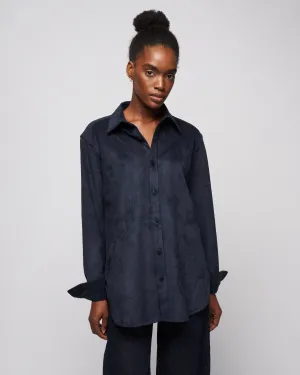 ultrasuede mens slim shirt - midnight navy