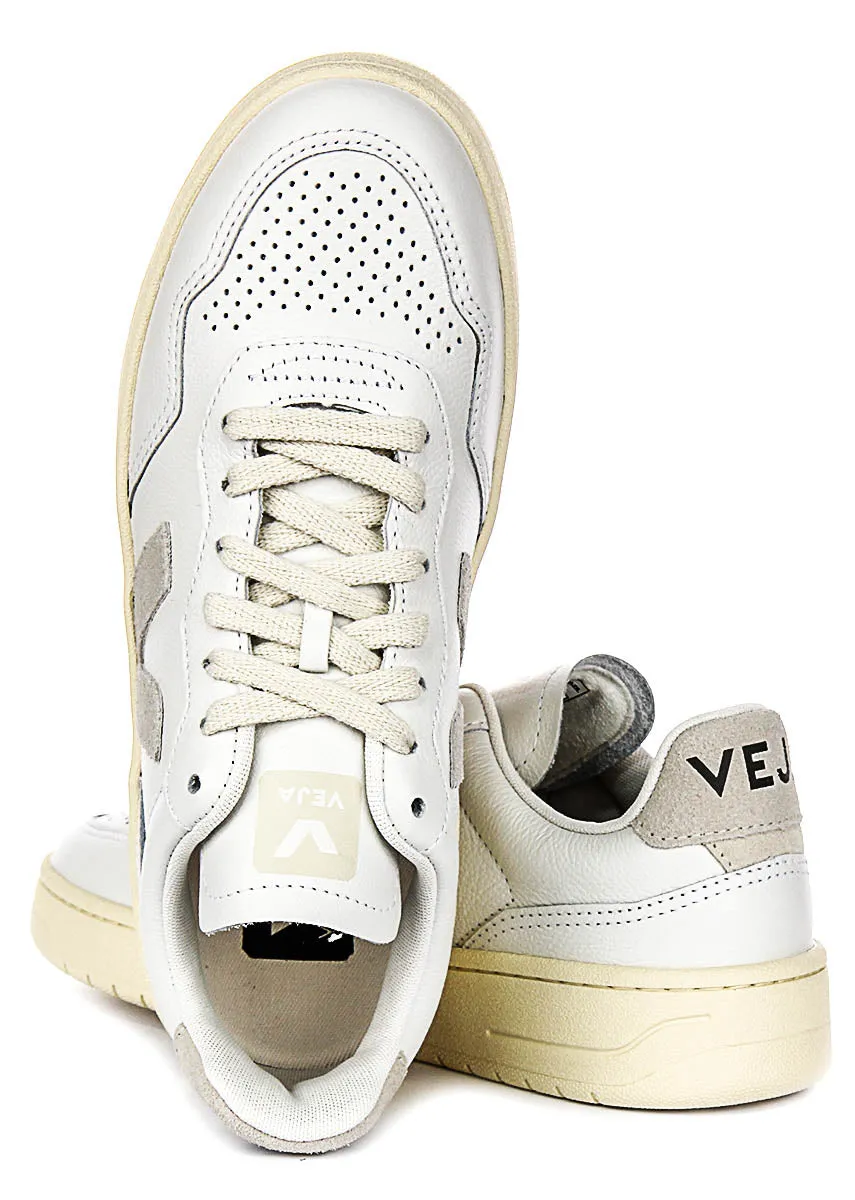 Veja V-90 O. T. Leather In White For Women