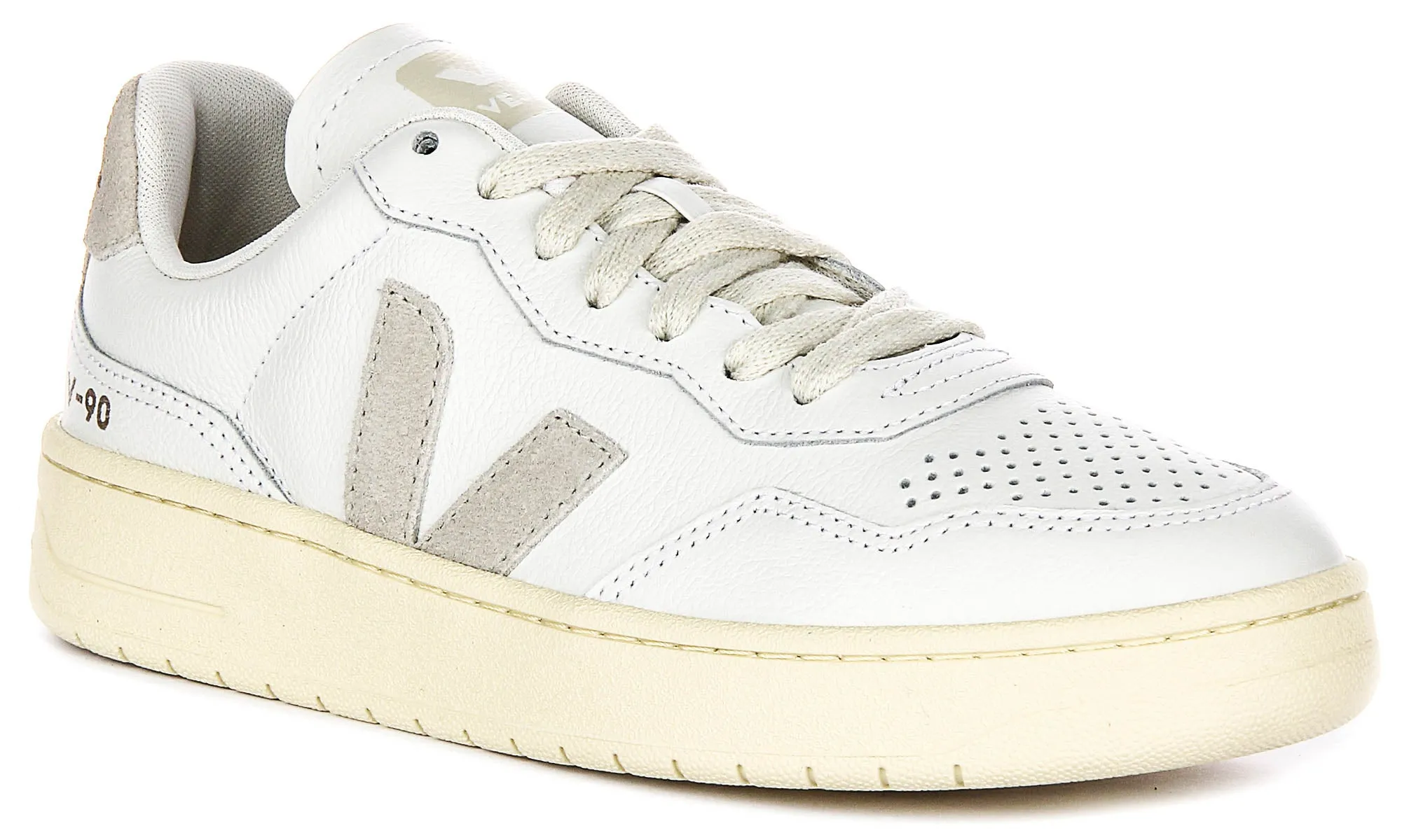 Veja V-90 O. T. Leather In White For Women