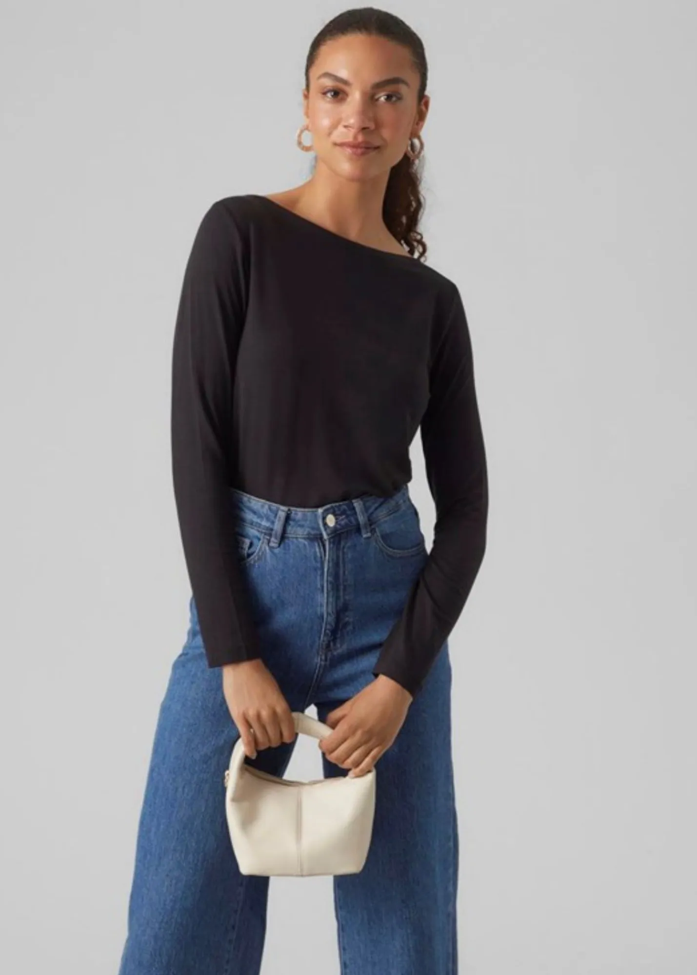 Vero Moda Black Boat Neck Top