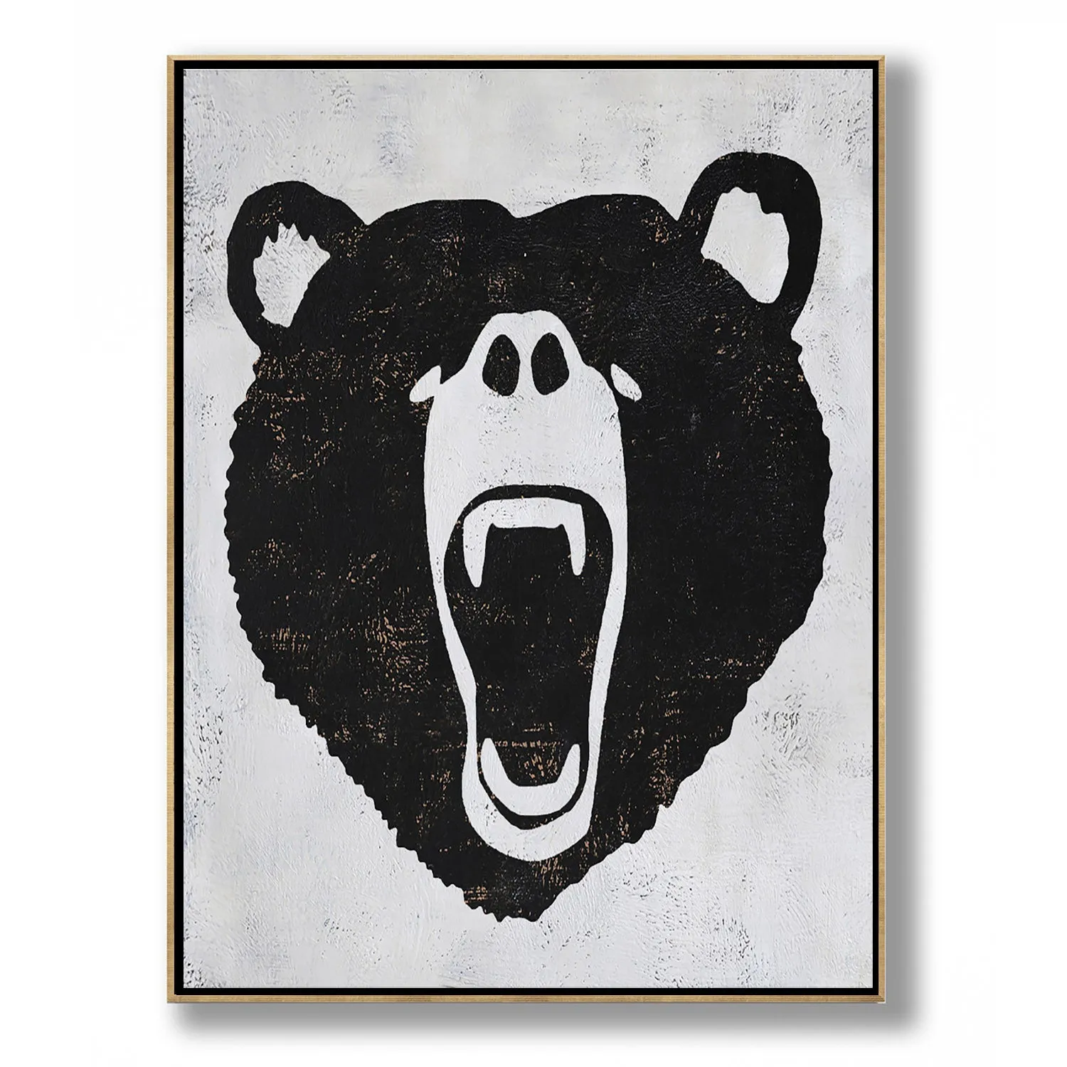 Vertical Abstract Bear Painting H263V