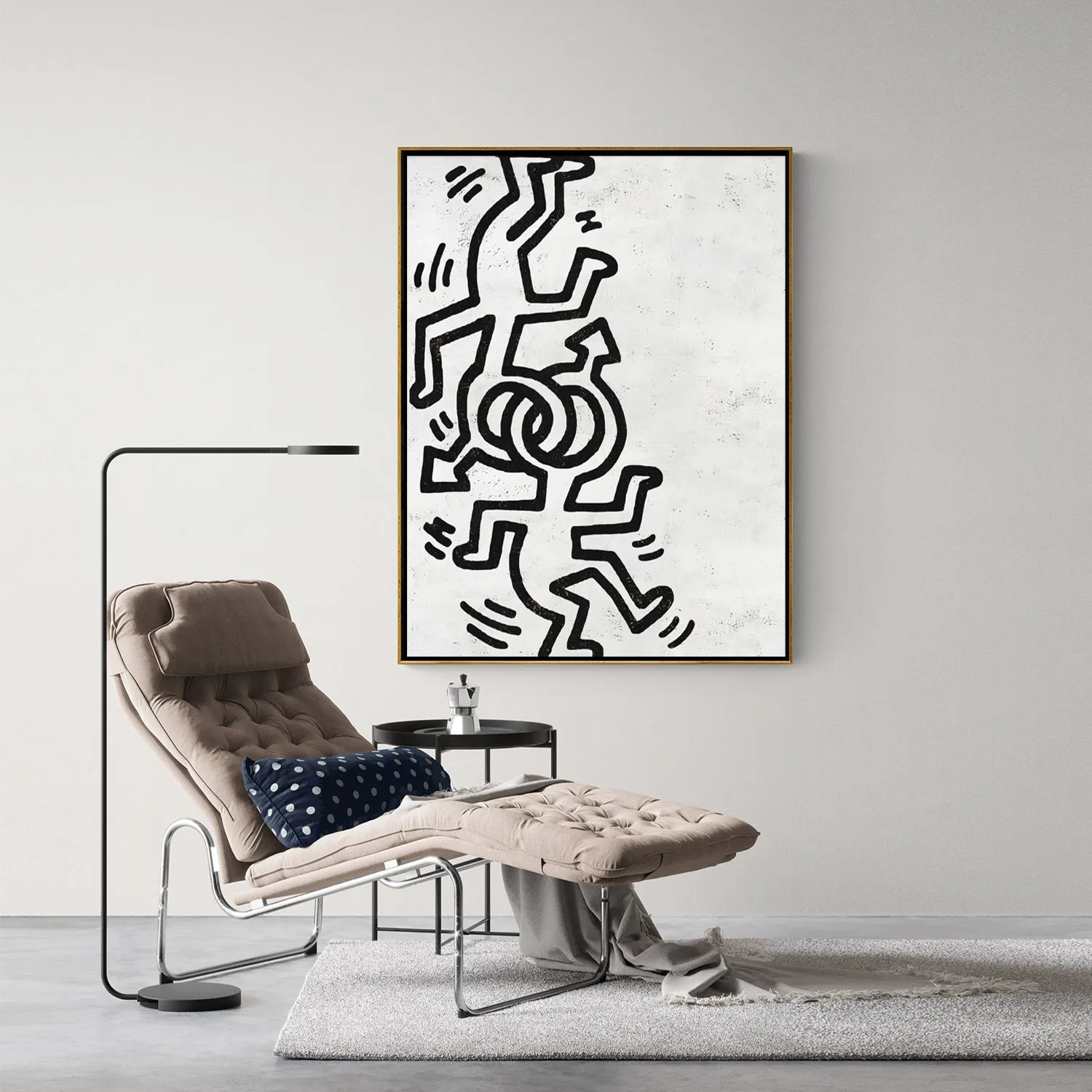 Vertical Abstract Dancing Man Painting H308V