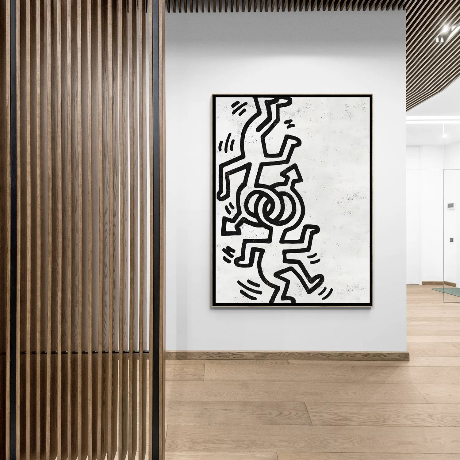 Vertical Abstract Dancing Man Painting H308V