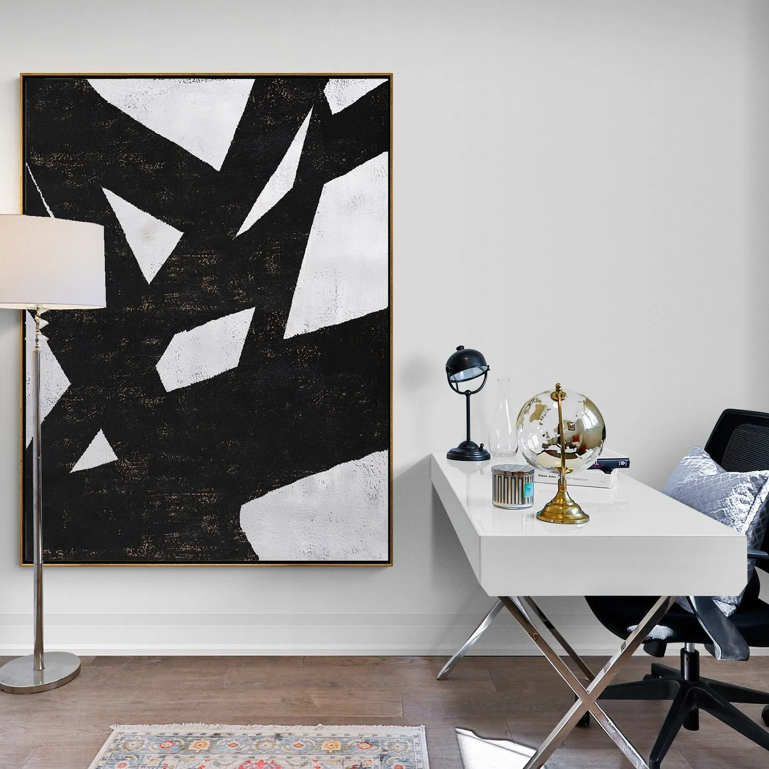 Vertical Minimal Geometric Painting H79V