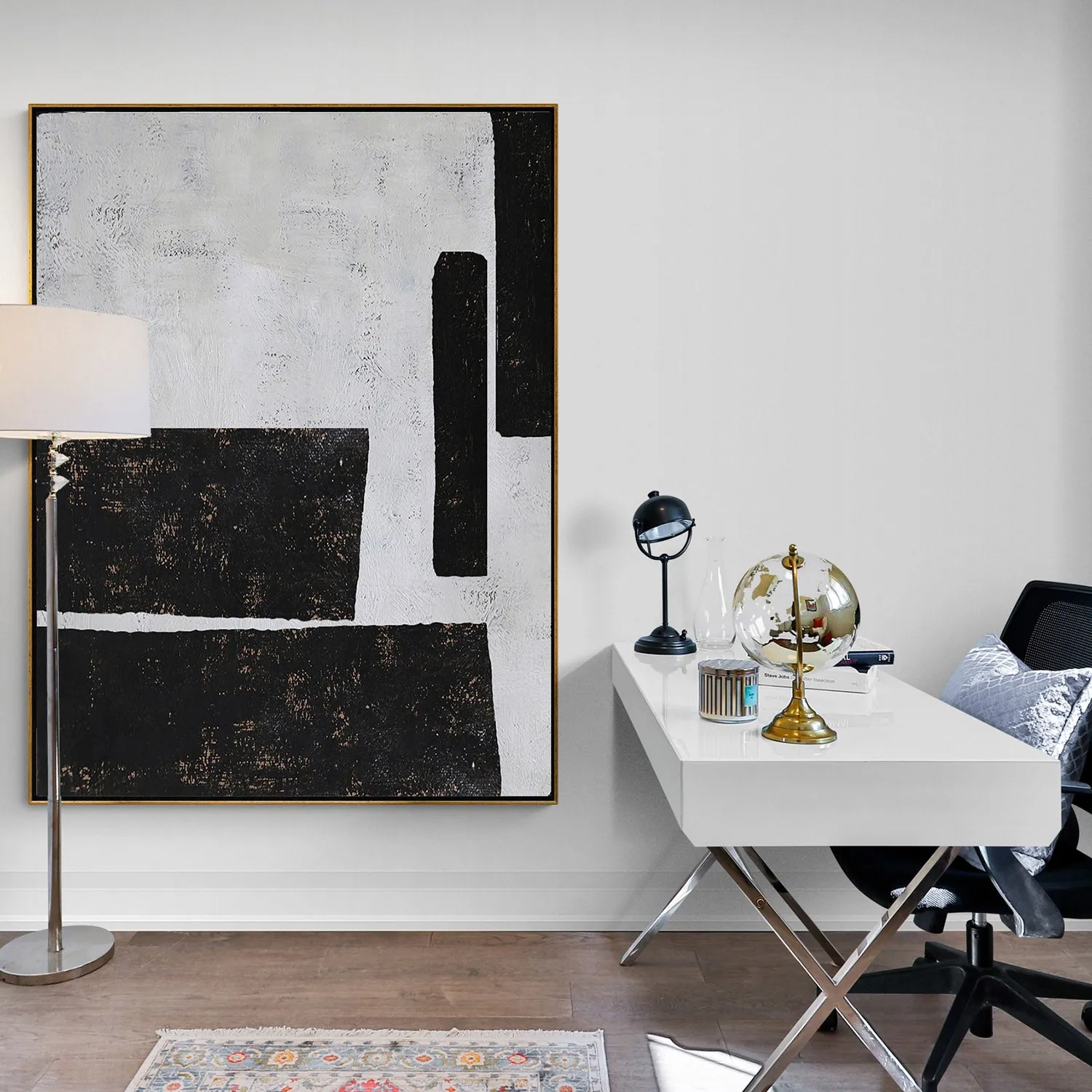 Vertical Minimal Geometric Painting H82V