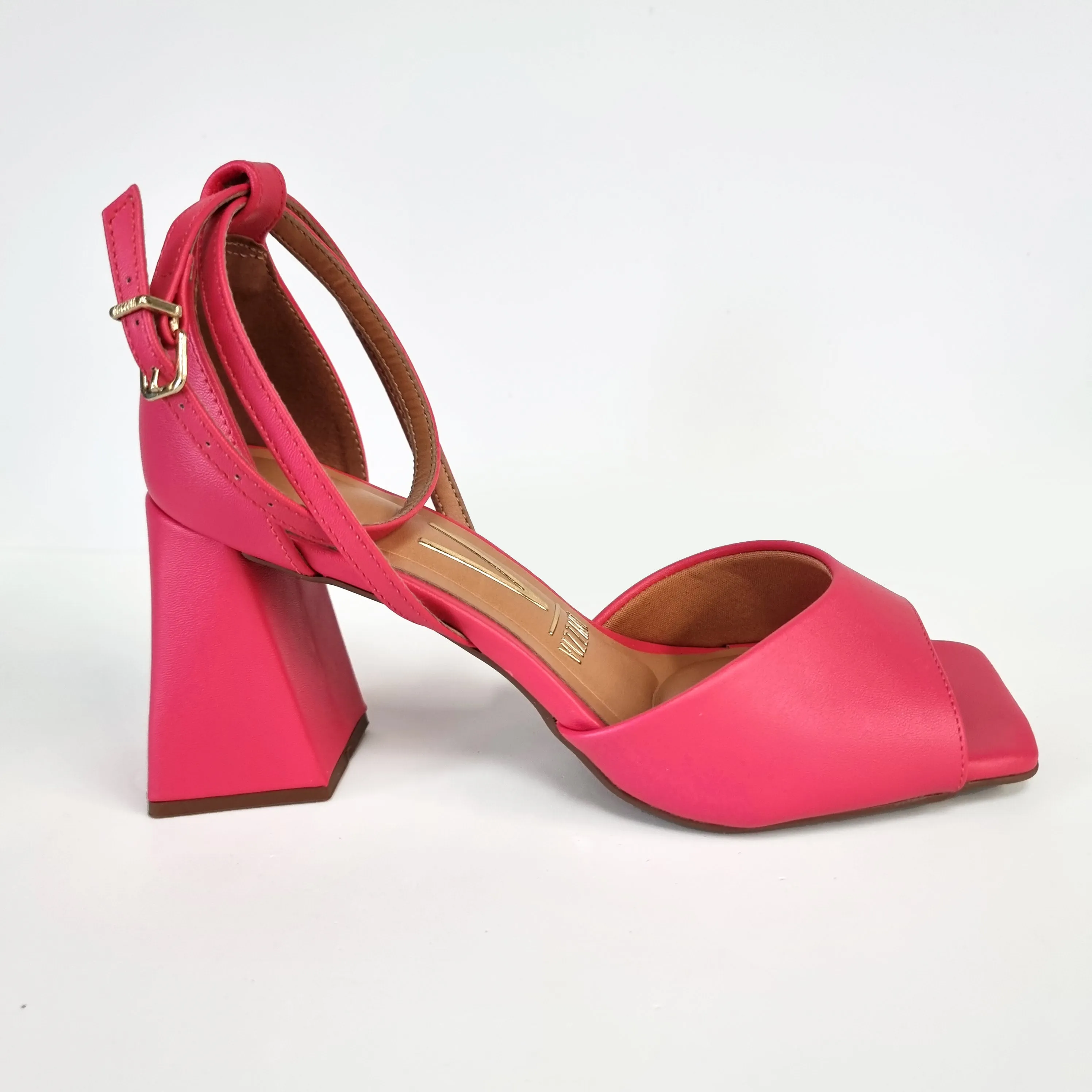 Vizzano 6464-106 Strappy Block Heel Sandal in Pink Gloss Napa