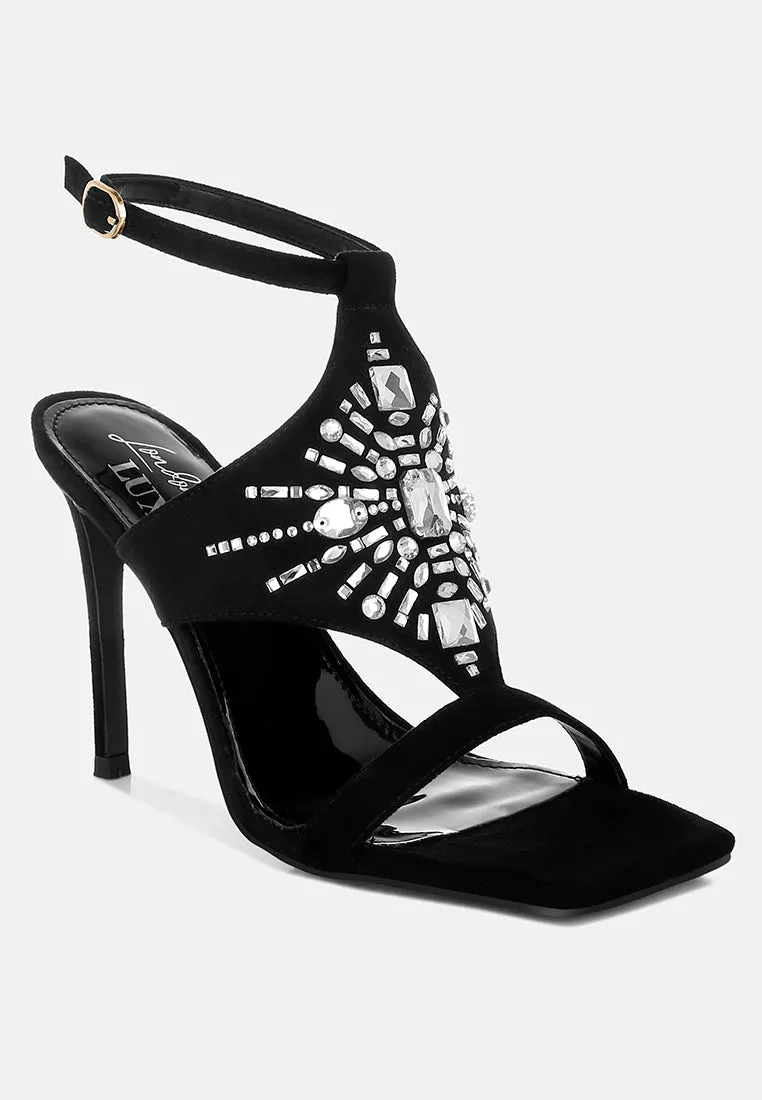 Warda Jeweled Shiny Stiletto Heels
