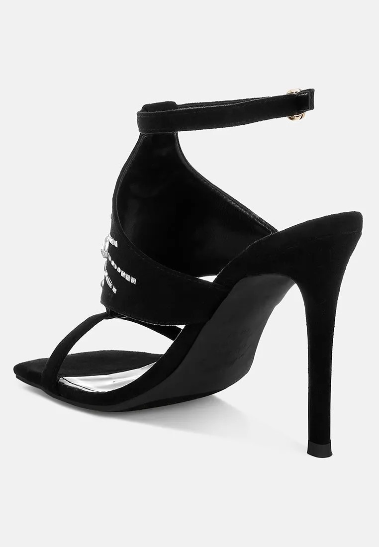 Warda Jeweled Shiny Stiletto Heels