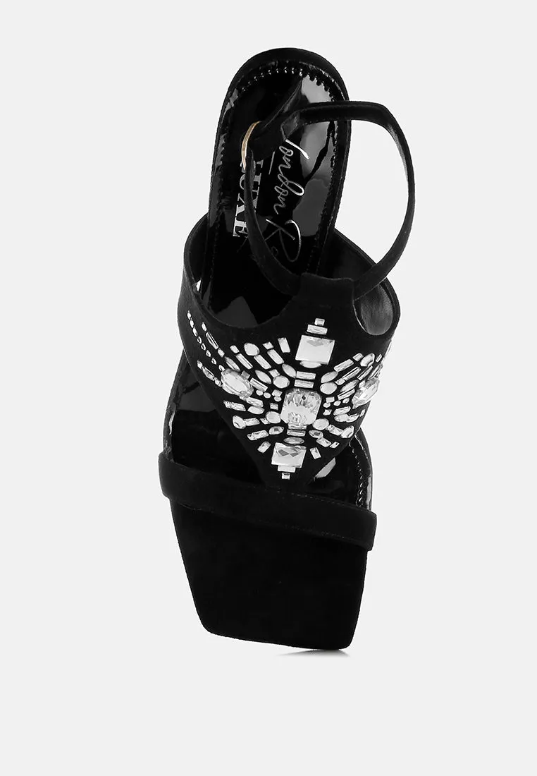 Warda Jeweled Shiny Stiletto Heels