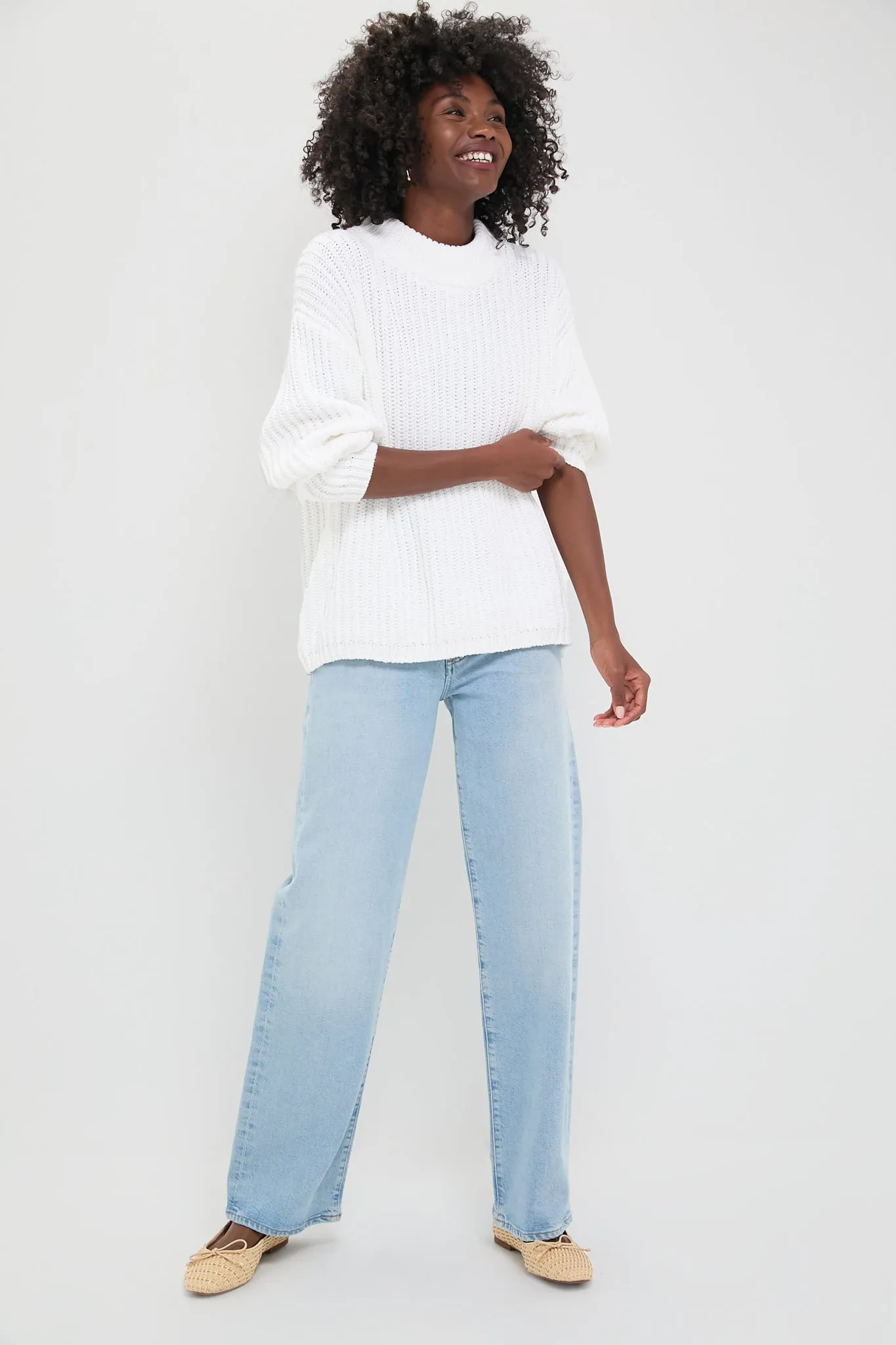 White Cotton Casper Sweater