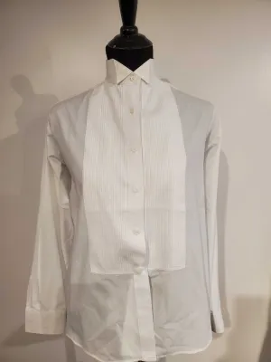White Pleated Formal Shirt 12