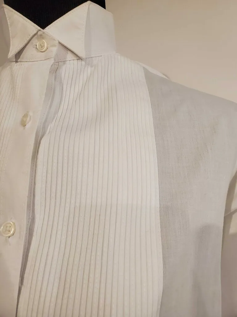 White Pleated Formal Shirt 12