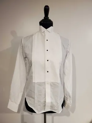White Pleated Formal Shirt