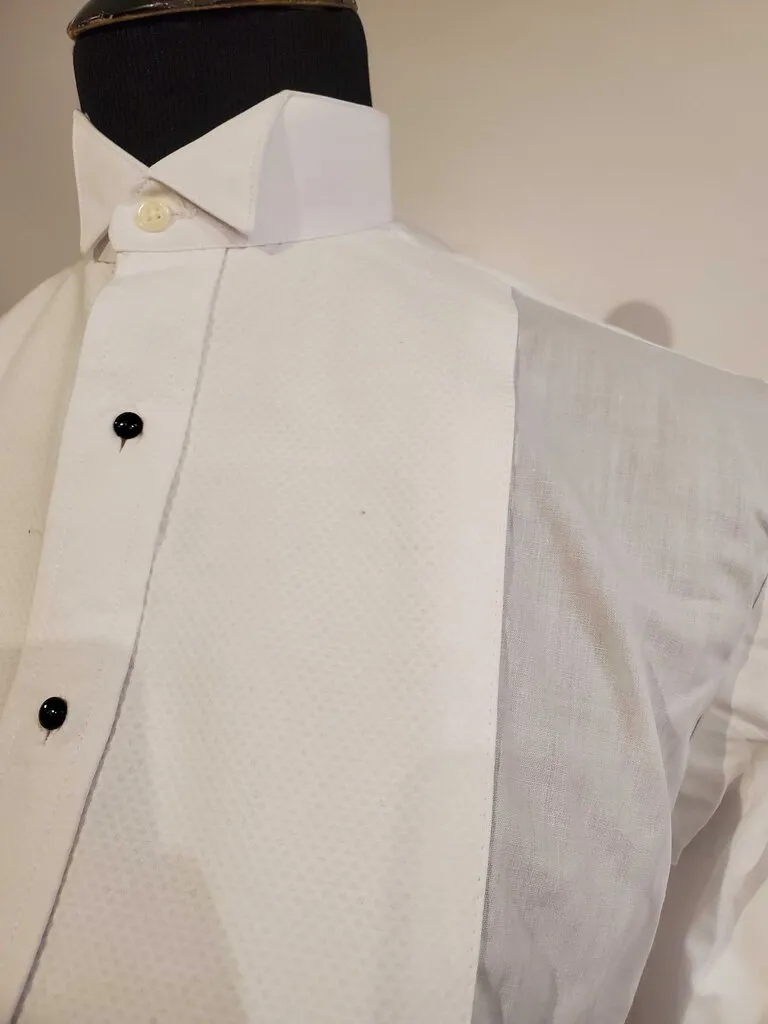 White Pleated Formal Shirt