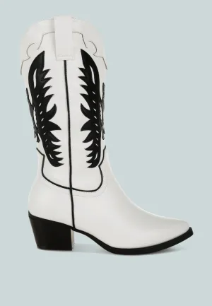 Winged Patchwork Cowboy Boots By RUW