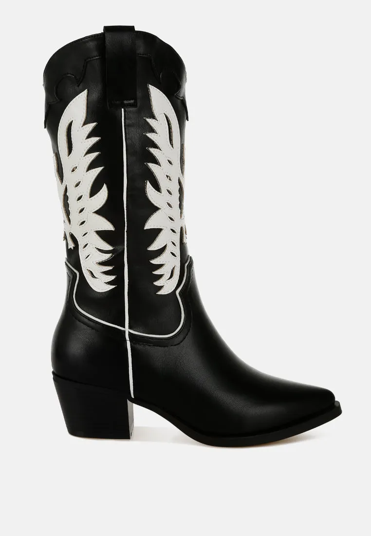 Winged Patchwork Cowboy Boots By RUW