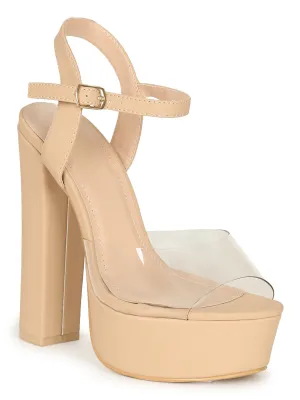 Women's Sleek and Stylish PVC Platform Heels - DARCELL1
