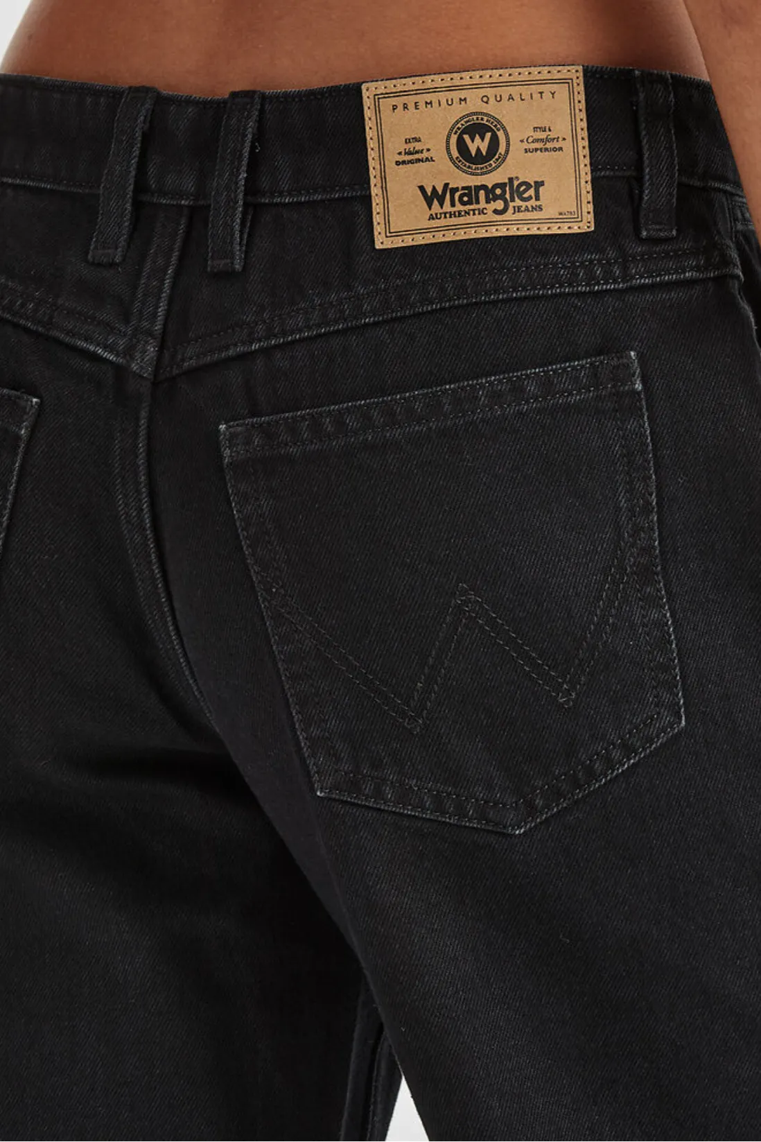 WRANGLER LOW BELLA BAGGY RELAXED JEAN - BLACK ROCK